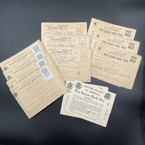 WWII OPA War Ration Books Lot Sanders Family Oklahoma Book 1 2 3 4 Stamps 1056